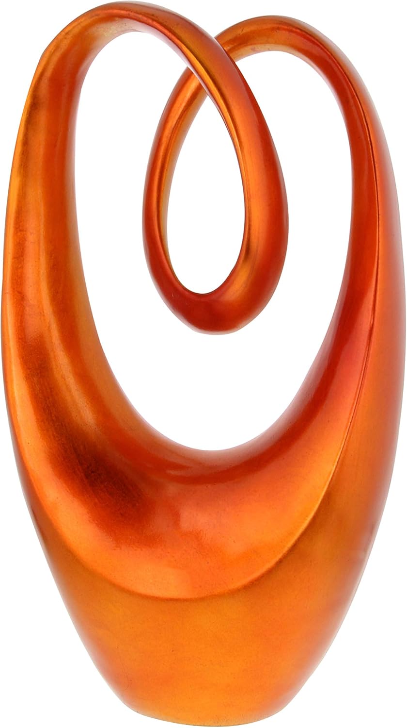 Deco 79 Polystone Swirl Decor Statue Orange