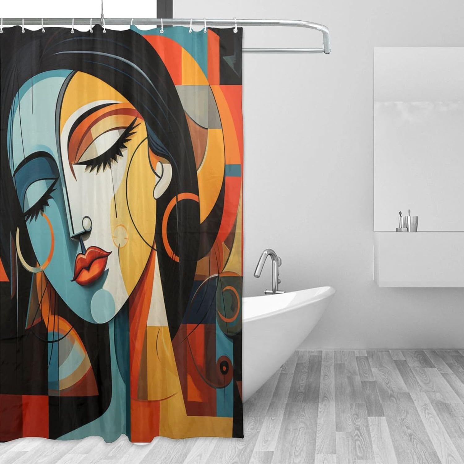 DAOWANGZUO Boho Shower Curtain Set with 12 Hooks 72x72in