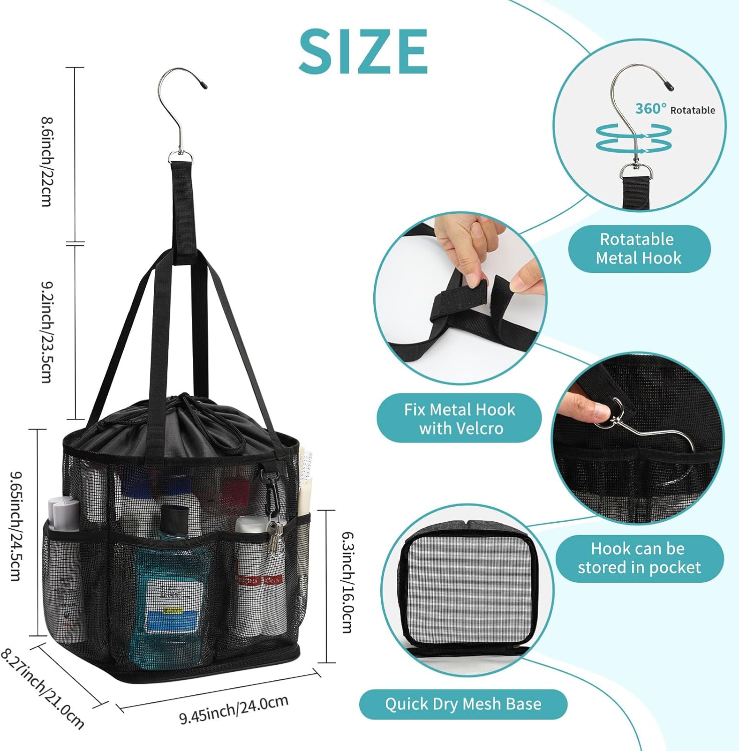 Onemoky Mesh Shower Caddy Portable for College Dorm Room Essentials