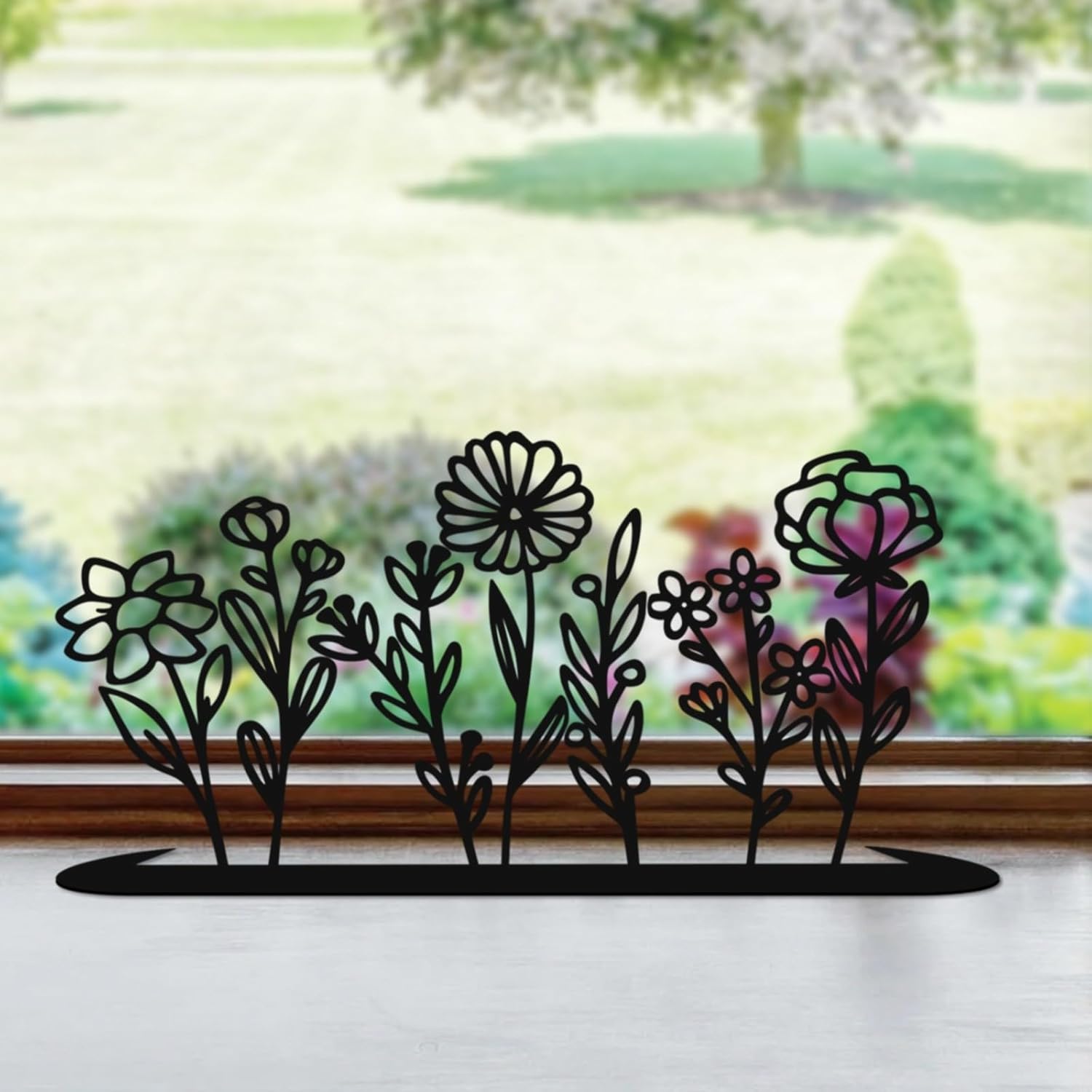 Miniature Metal Flower Statue for Home Decor