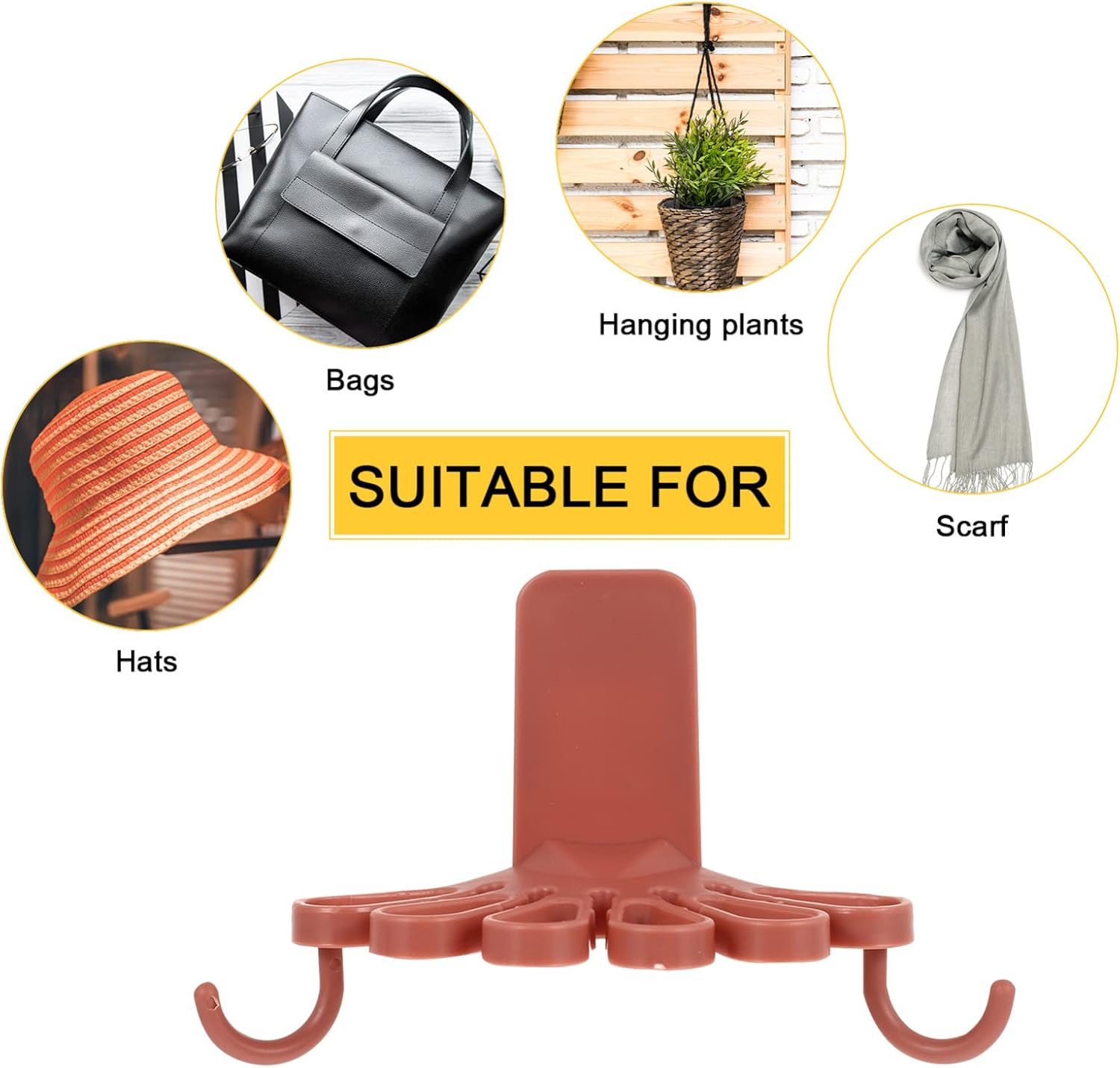 Housoutil Plastic Towel Rack Holder with Swivel Hooks