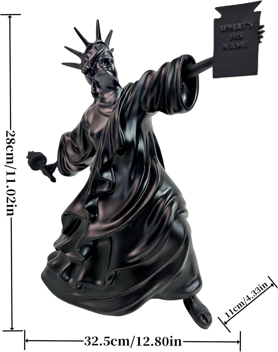 Creative Art Flame Girl Statue Home Decoration Black