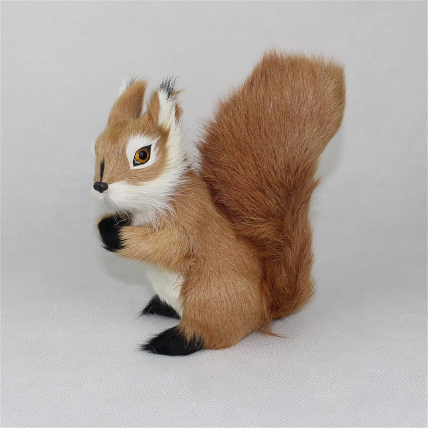 Cute Desk Statue - Plush Squirrel Home Decor Figurine
