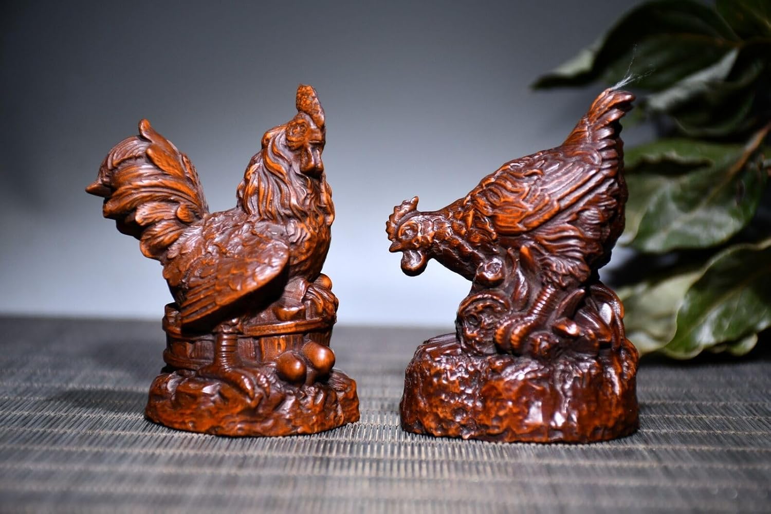 LimpaC Collection Boxwood Zodiac Chicken Statues