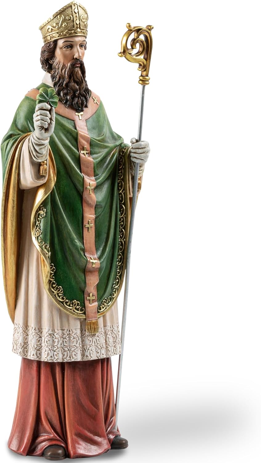 14 H Saint Patrick Religious Statue Resin Decor