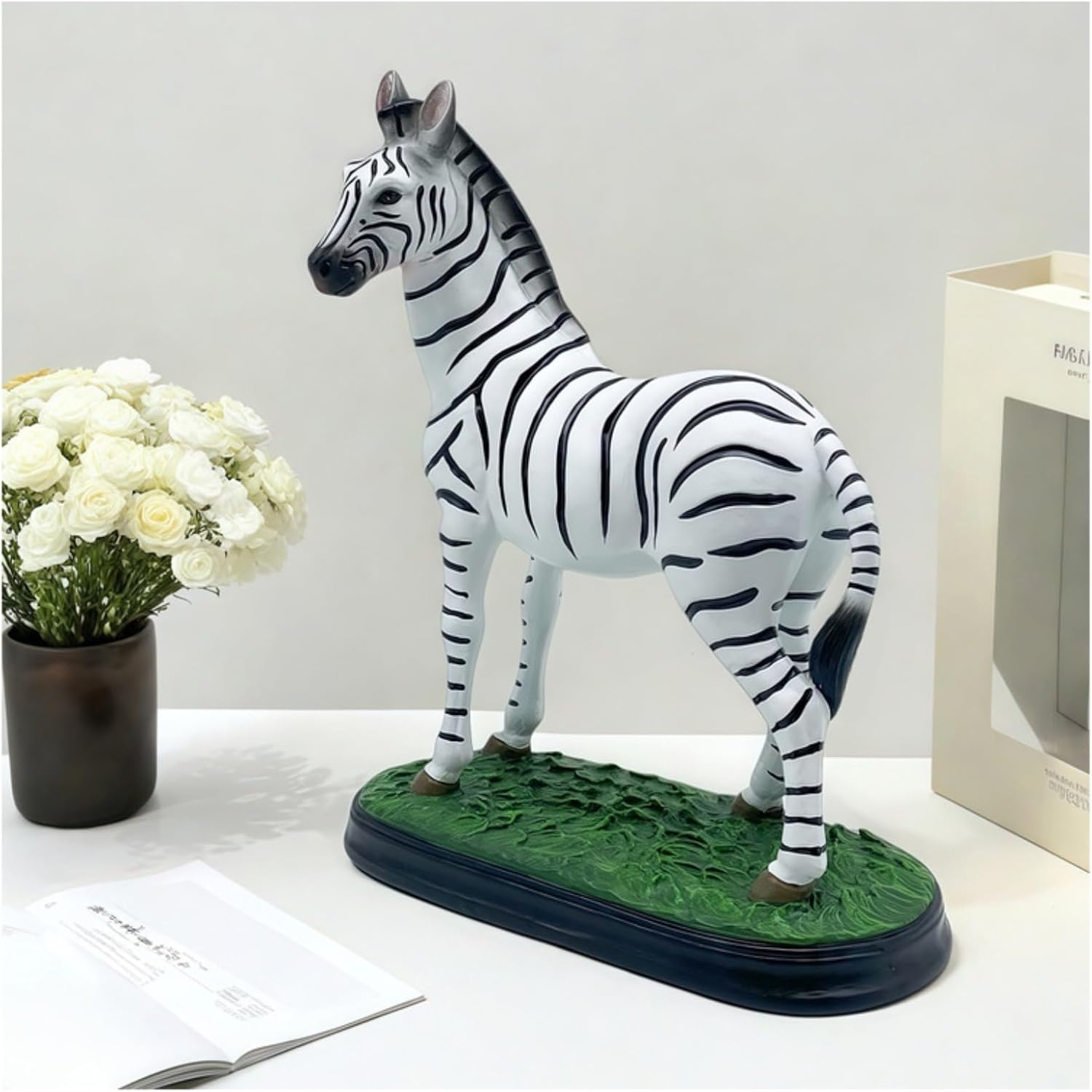 White Zebra Sculpture Collectible Decor Figurine