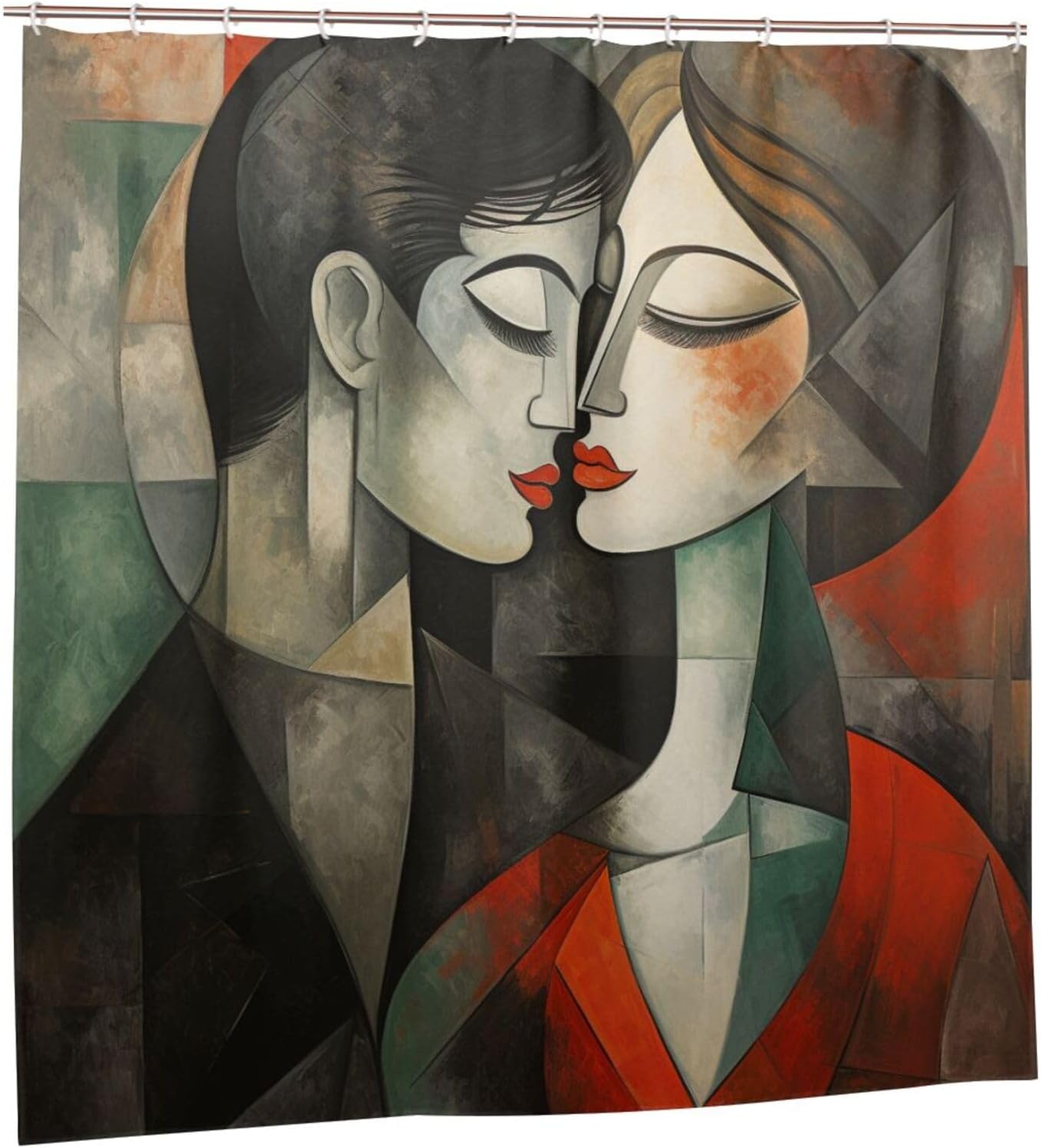 DAOWANGZUO Kissing Girl Boho Shower Curtain Set 1