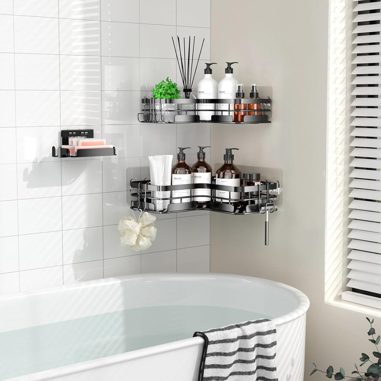 Getsrichfc Corner Shower Caddy 3 Pack Set 1