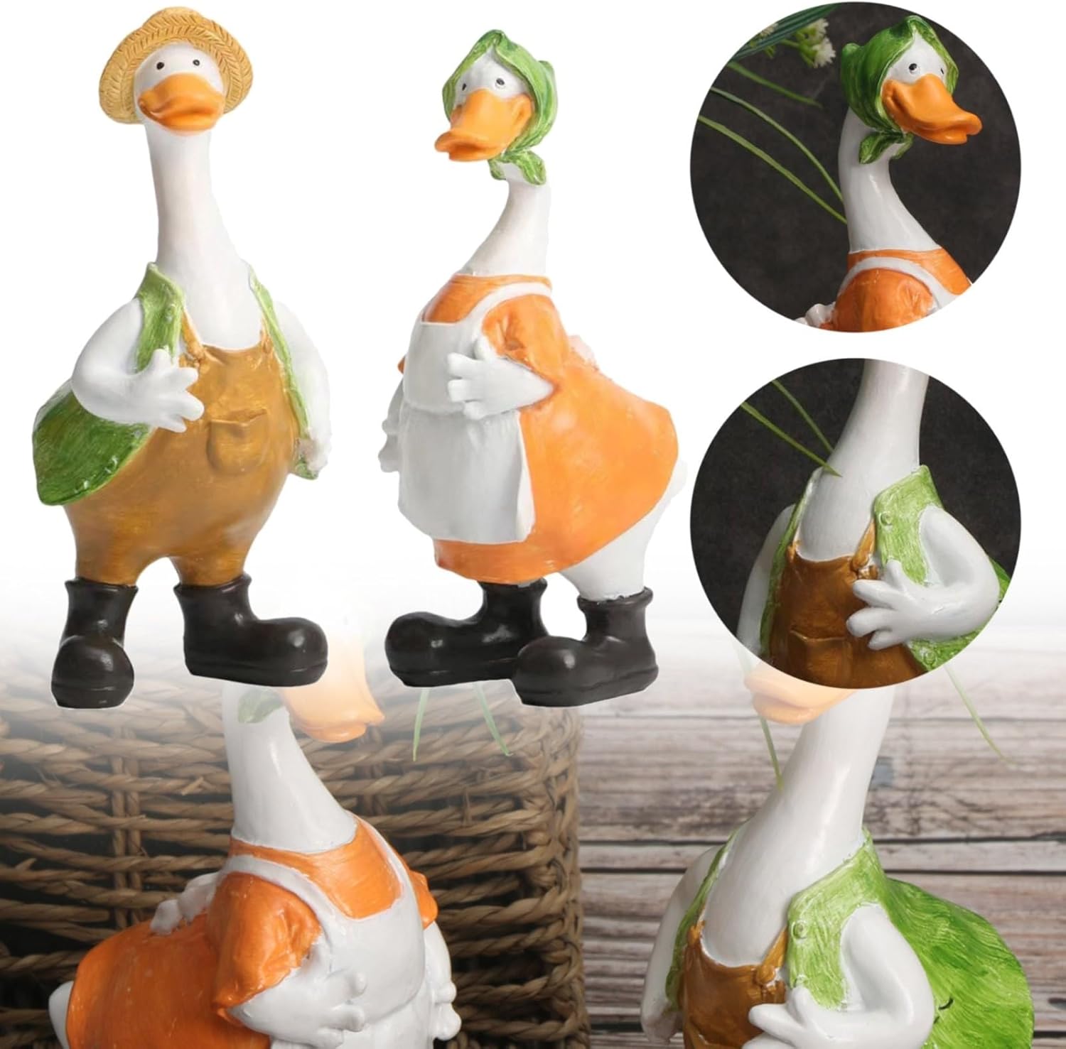 Nudsfuii Resin Duck Figurines Home Decor