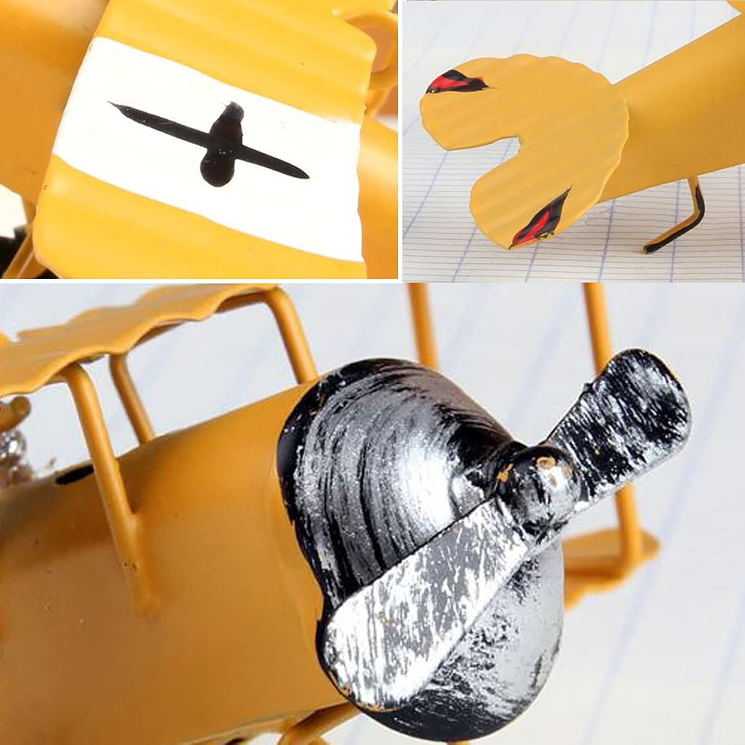 Nudsfuii Metal Mini Retro Biplane Statue
