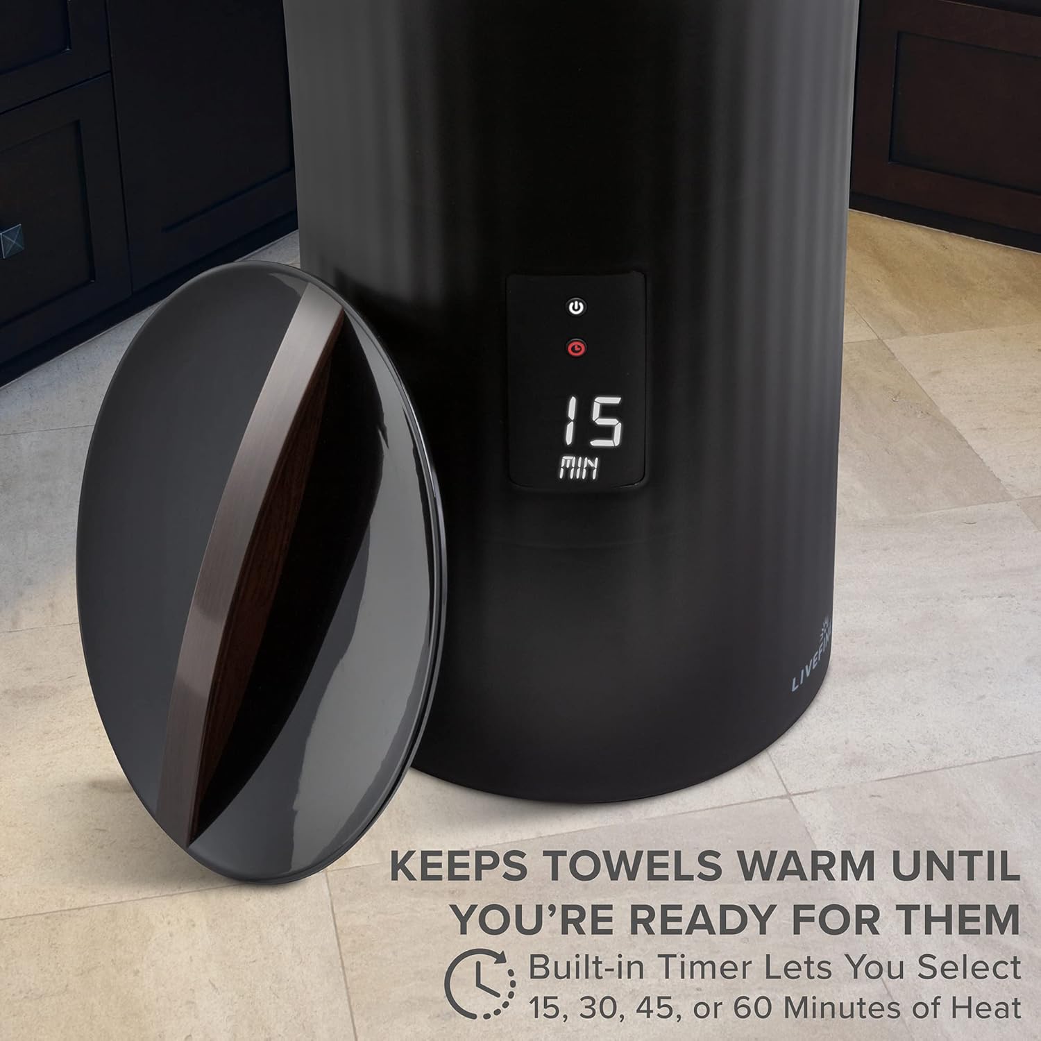 Live Fine Towel Warmer with LED Timer and Auto Shut-Off