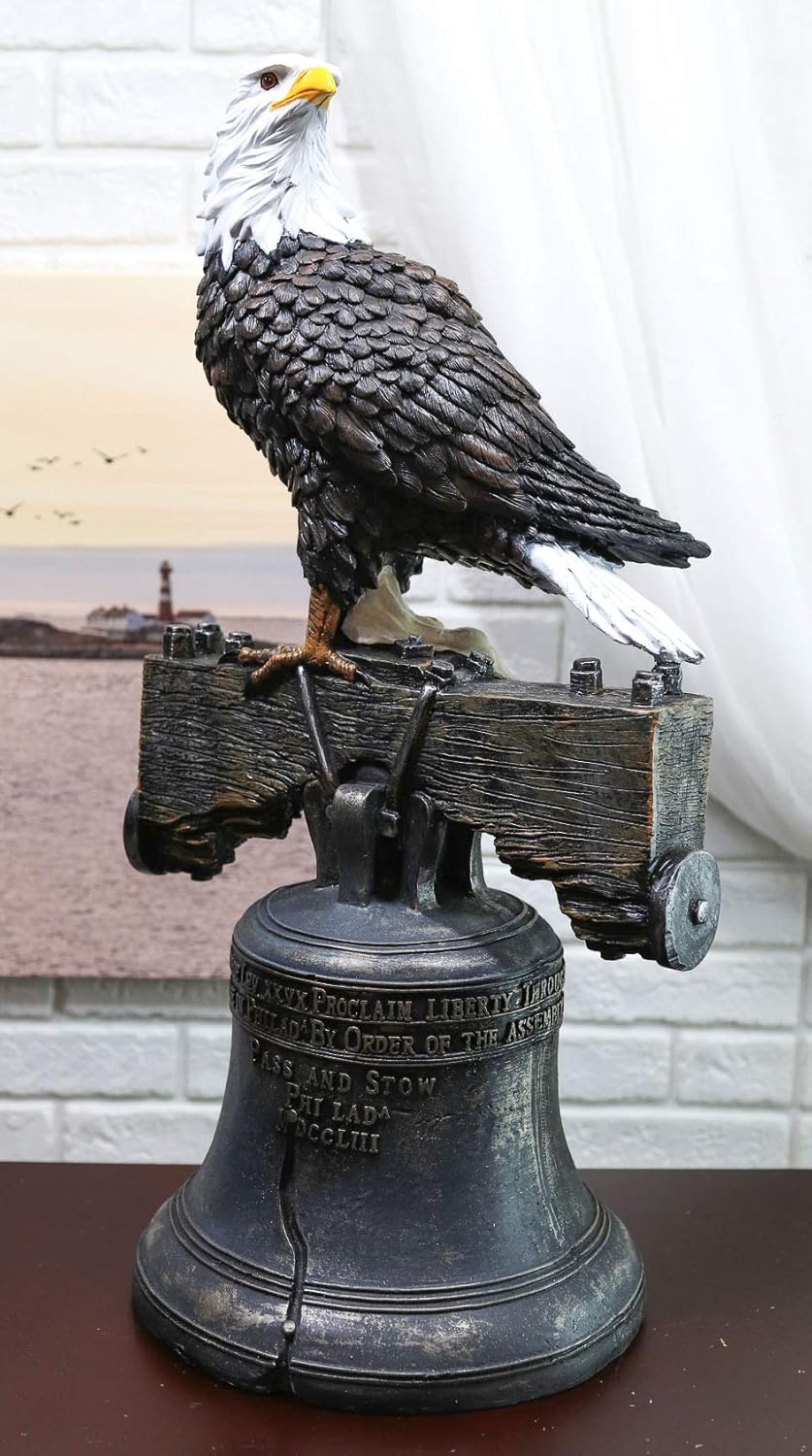 Ebros Gift 20 Tall Liberty Bell Eagle Home Decor Statue