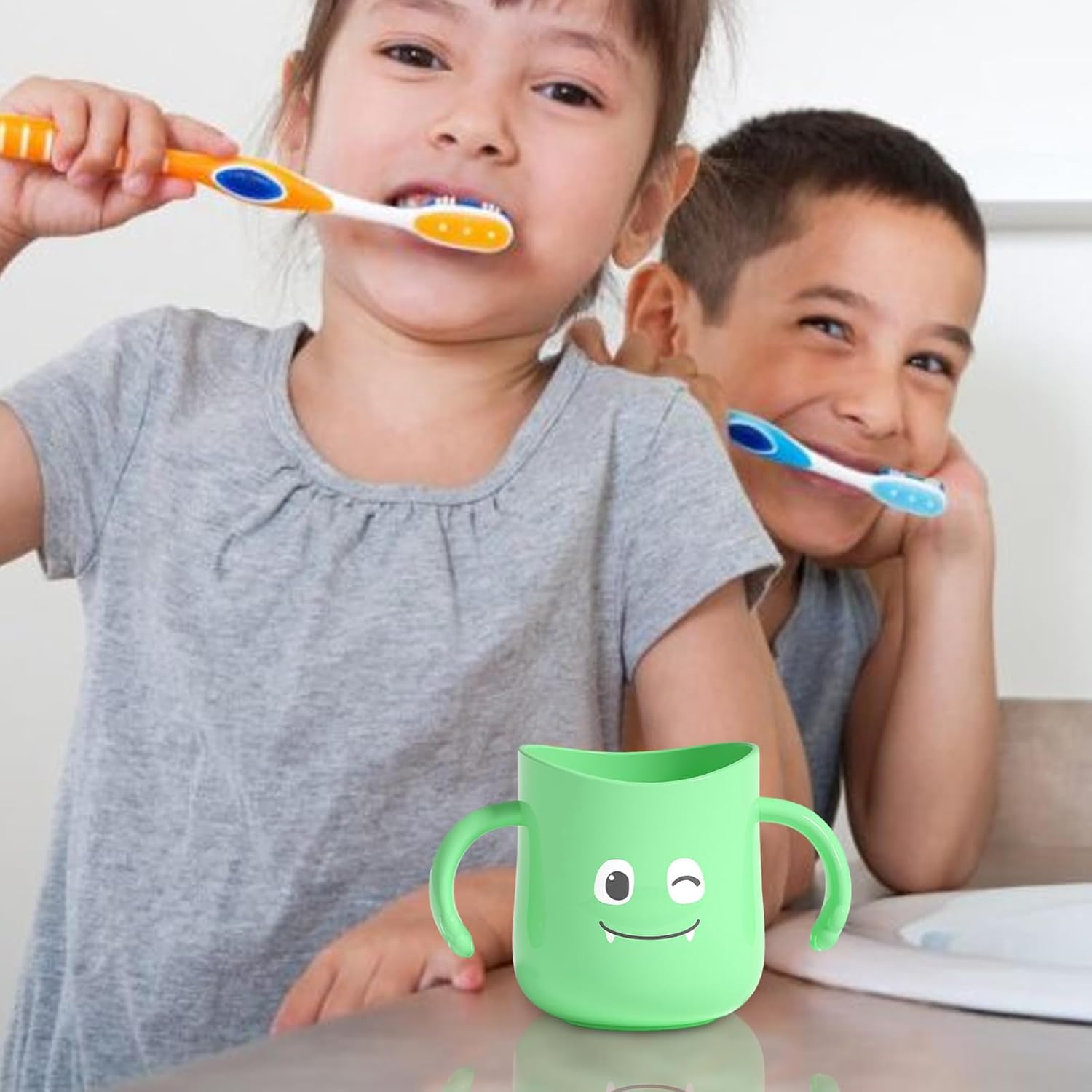 Cute Dinosaur Toothbrush Cup with Double Handles