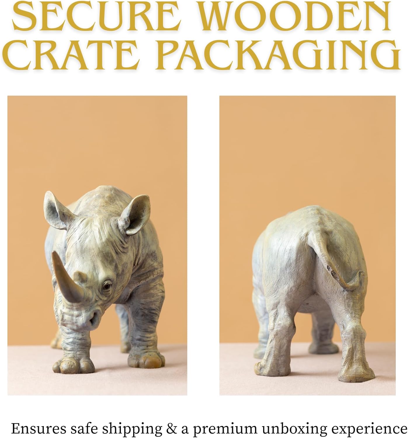 Bronze Rhinoceros Sculpture 197 Inch Realistic Handcrafted Statue