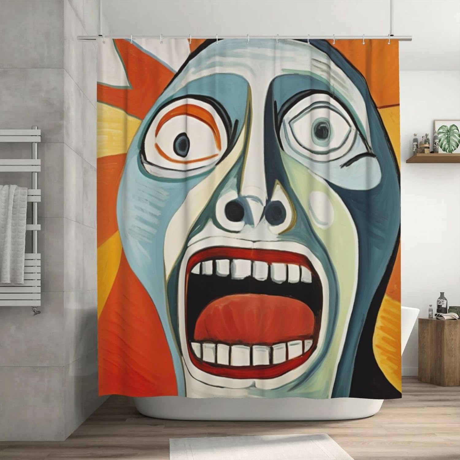 Laughing Boy Shower Curtain Set with 12 Hooks 72x72in 1