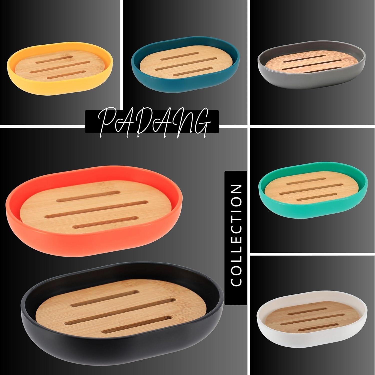 Premium Green Soap Dish with Bamboo Tray for Elegant Bath Organization