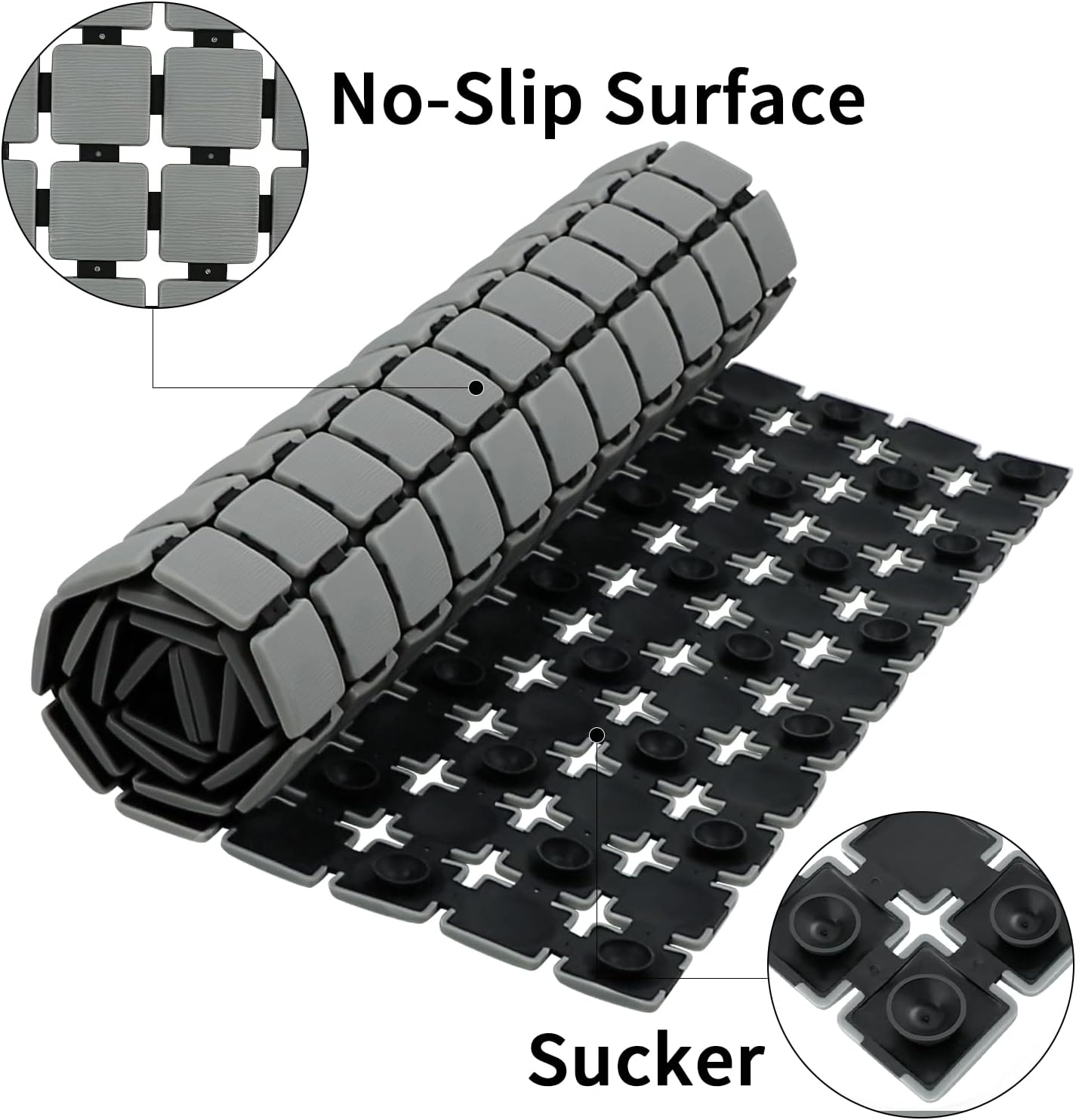 BEMISO Shower Mat Non Slip with Suction Cups and Drain Holes