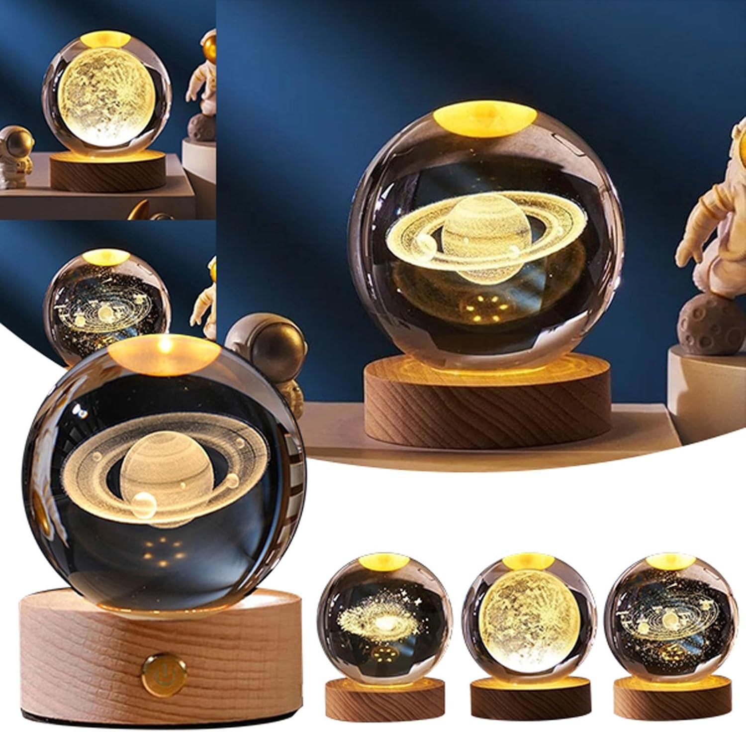Nudsfuii Solar System Crystal Ball Sculpture Home Decor