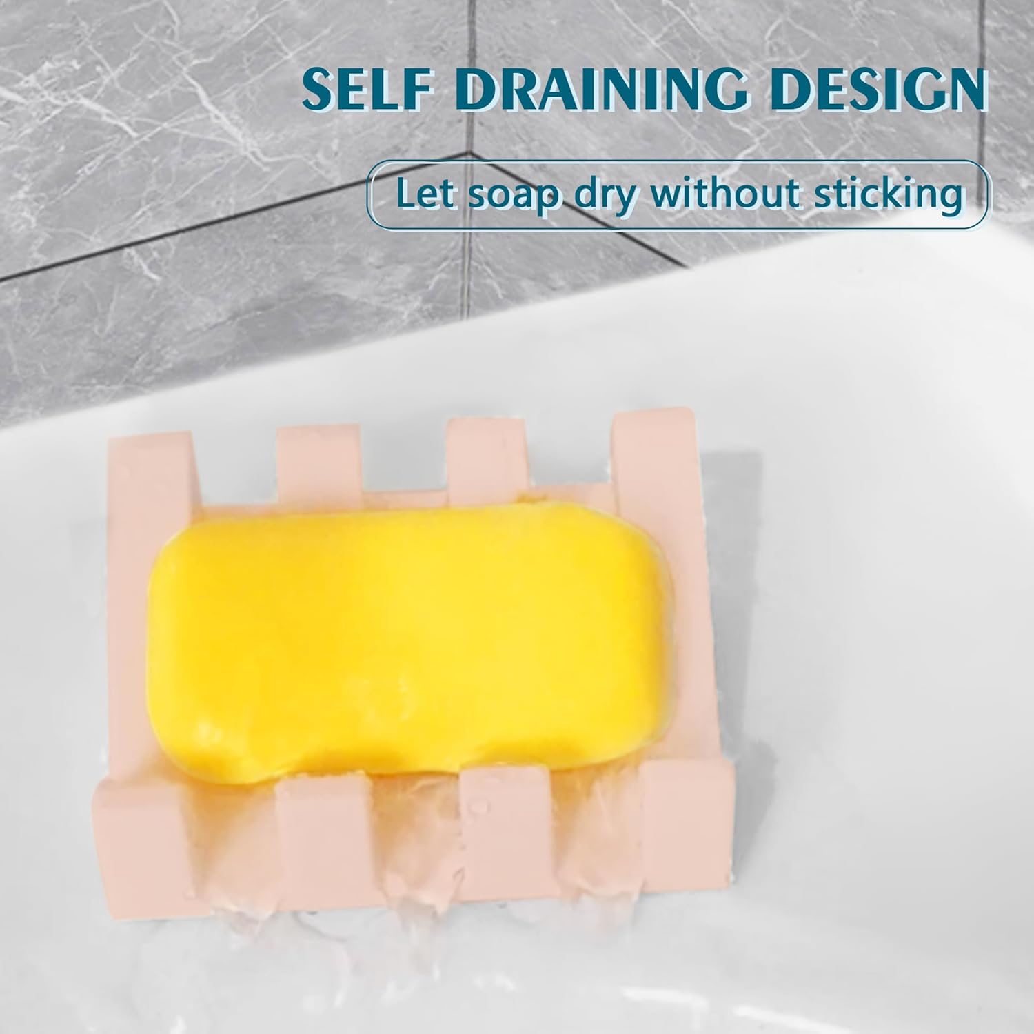 Coipdfty Silicone Soap Dish with Drainage 2 Pack Pink 1