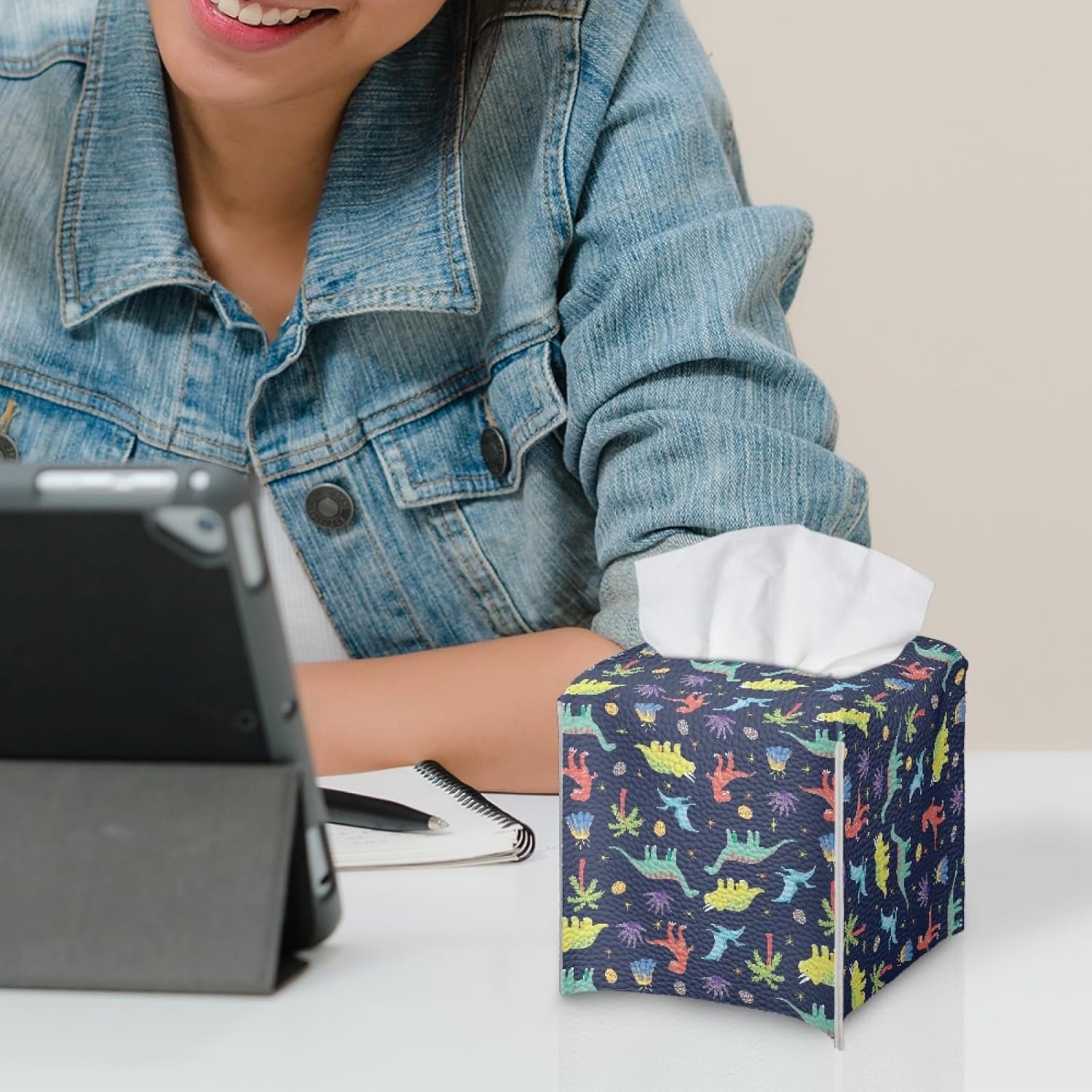 AFPANQZ Cartoon Dinosaur Tissue Box Cover Case