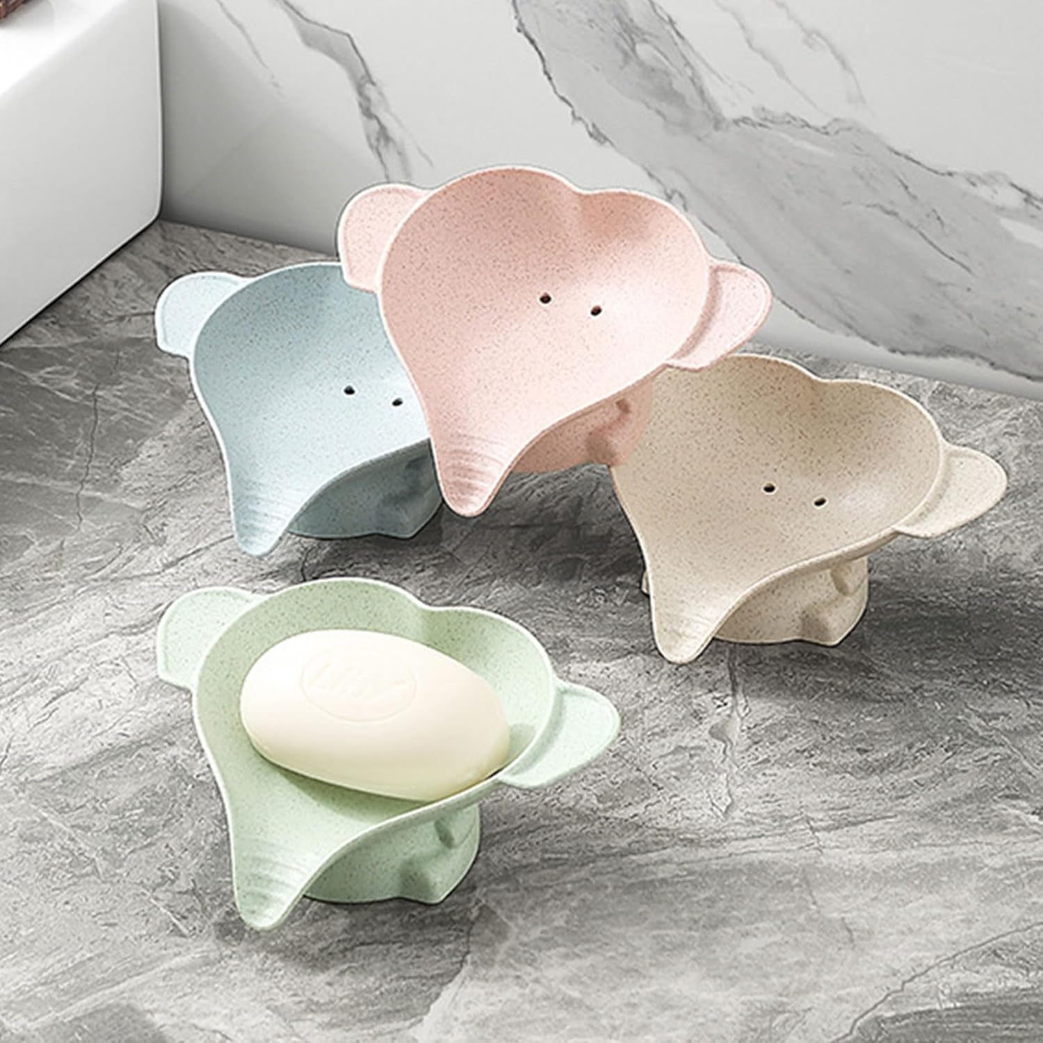 Little Elephant Soap Dish Food Grade PP 2PCS
