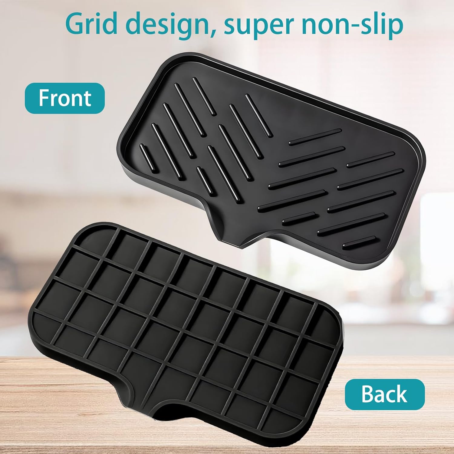 NIXNEHC Silicone Soap Dish with Drain and Non-Slip Grid