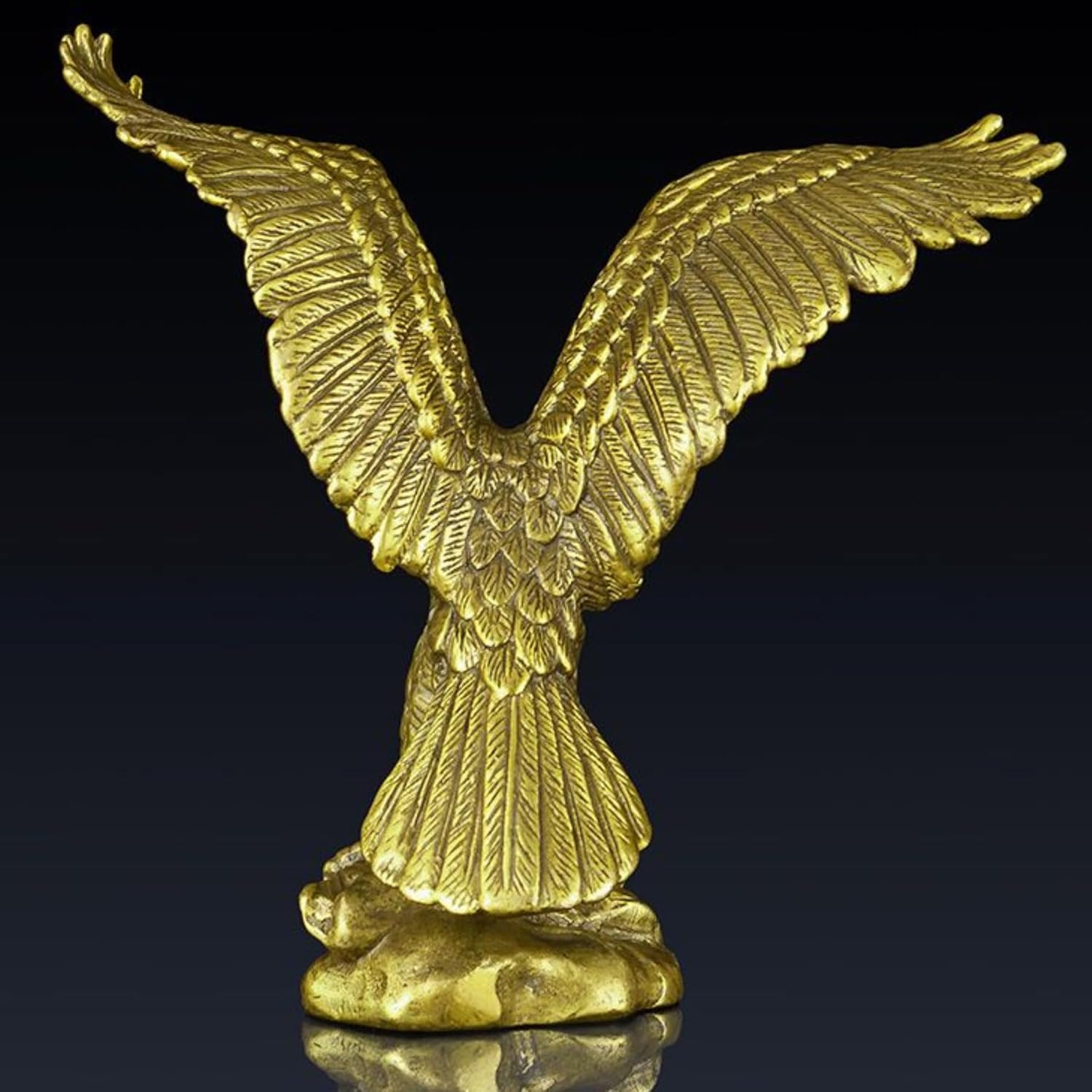 Brass Eagle Spread Wings Statue - Solid Bronze Art Decor