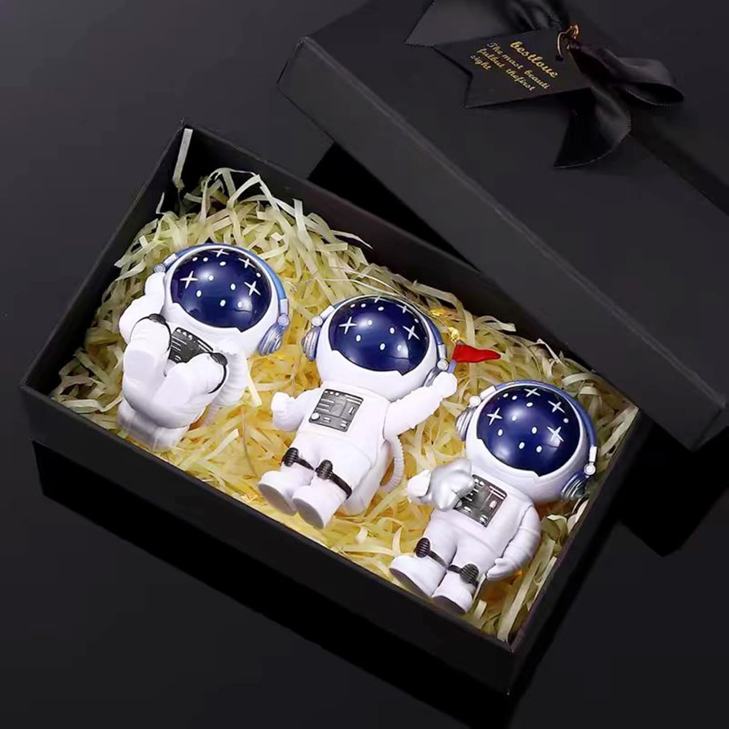 Blue Stars Astronaut Statues Resin Space Decor Figurines