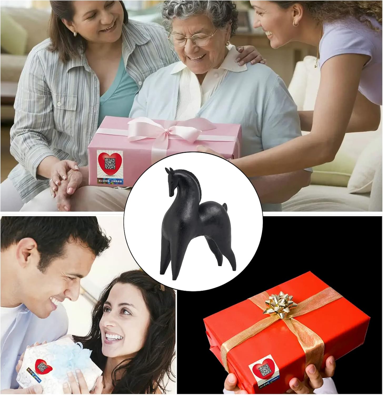 Cynkeyee Black Horse Statue Modern Home Decor