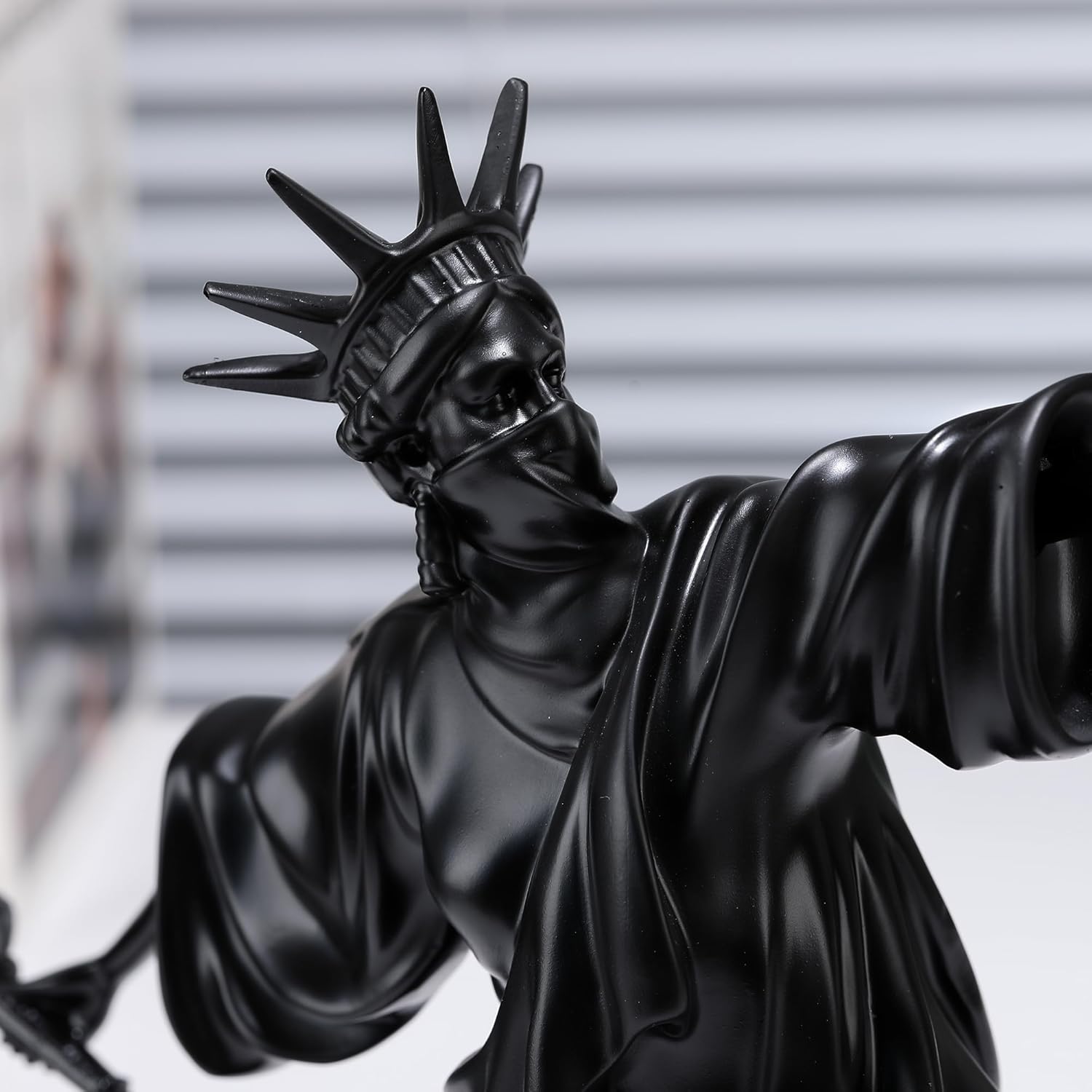 Creative Art Flame Girl Statue Home Decoration Black