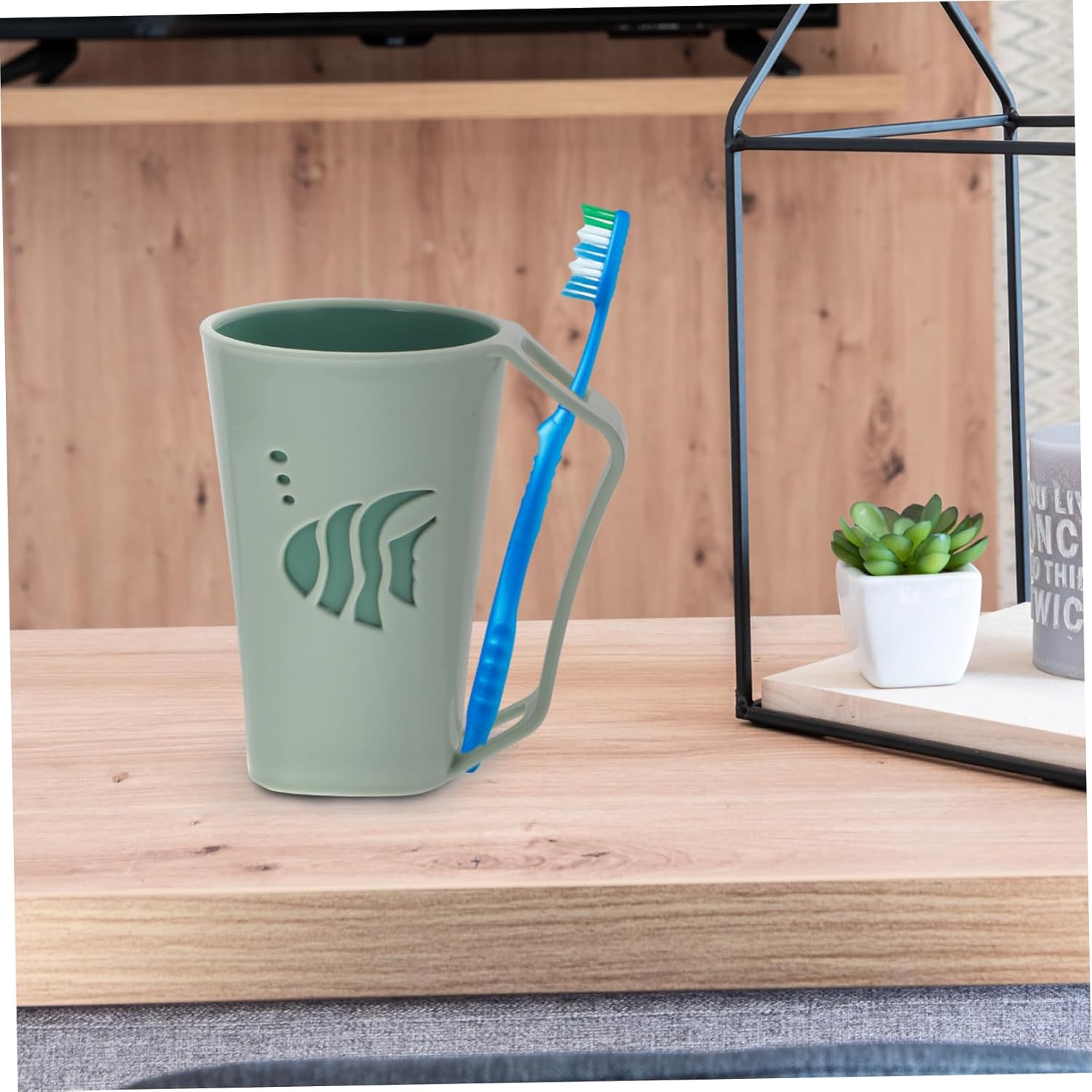 Beatifufu Bathroom Rinsing Cups 2 Pcs Toothbrush Holder 1