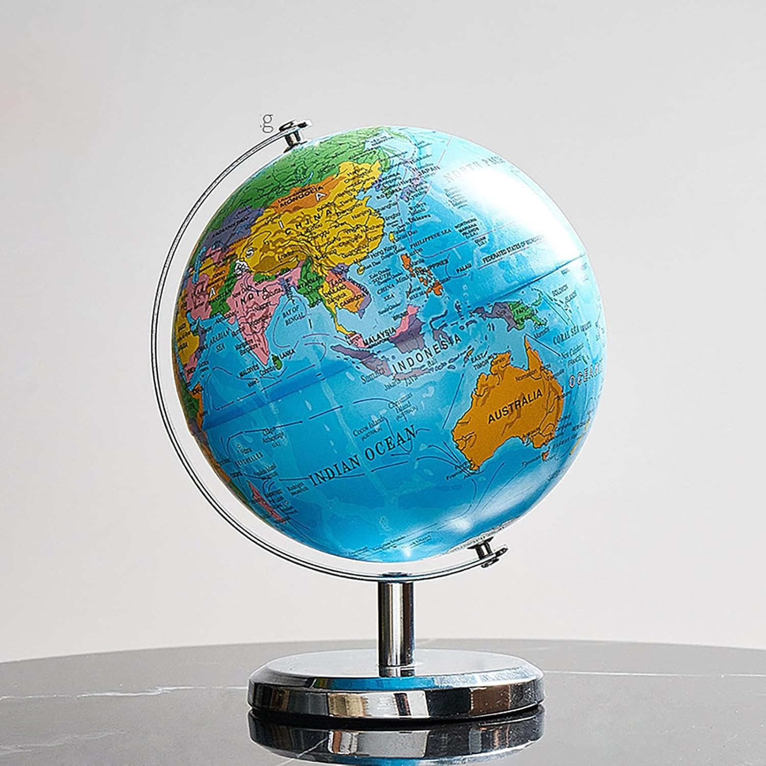 World Globe 360 Rotating Statue Decor Figurine