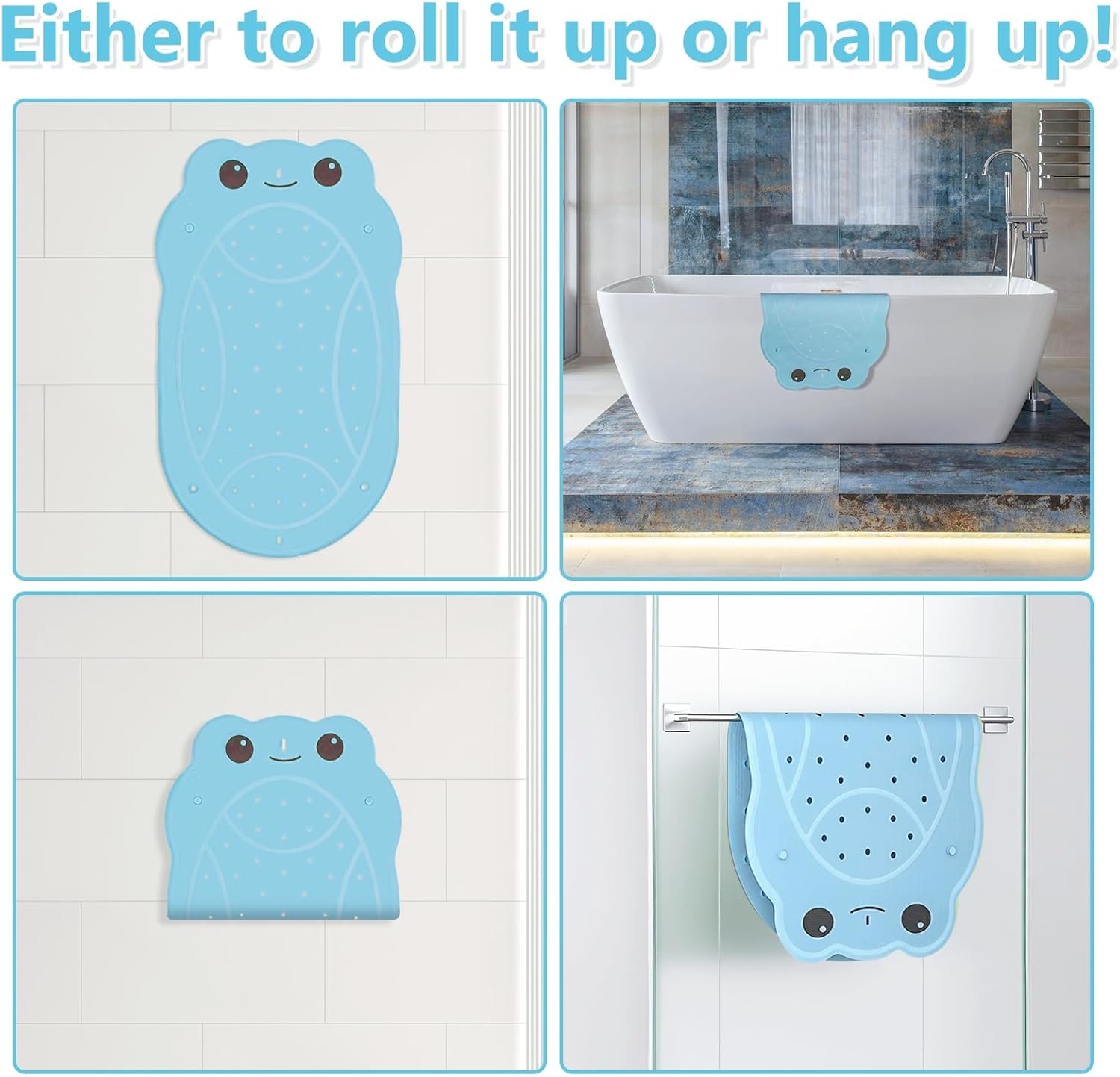 DAECHAO Frog Bath Mat for Kids - Non Slip 30x18 Inch