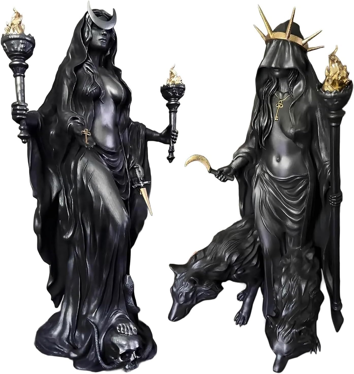 Hekate Niktipolos Statue - Greek Goddess with Magic Hounds