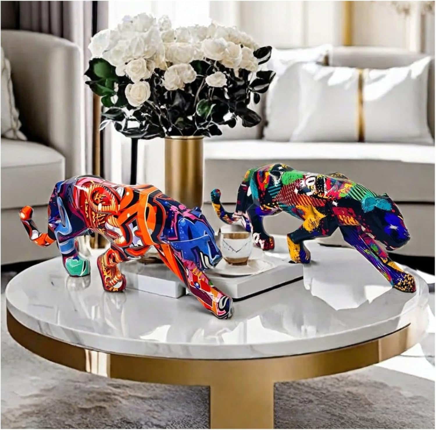 Catwalk Panther Graffiti Resin Statue