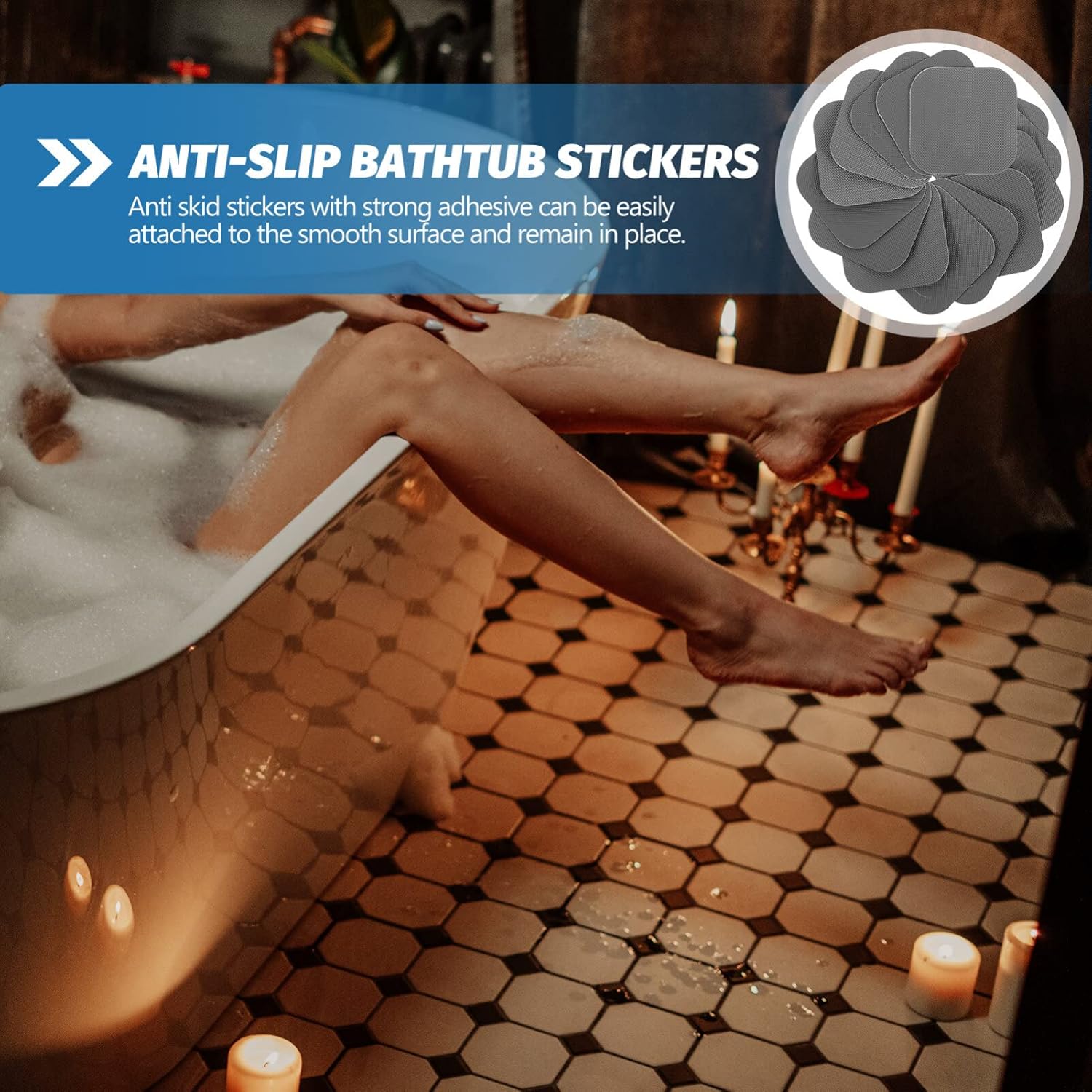 HOMSFOU Non-Slip Bathtub Stickers 20PCS