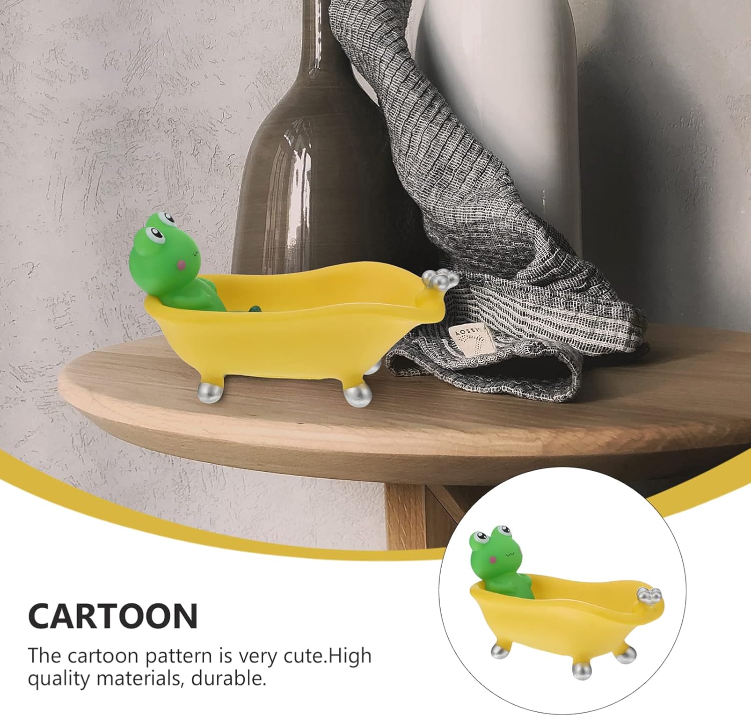 Anneome Cartoon Frog Soap Dish with Draining Tray