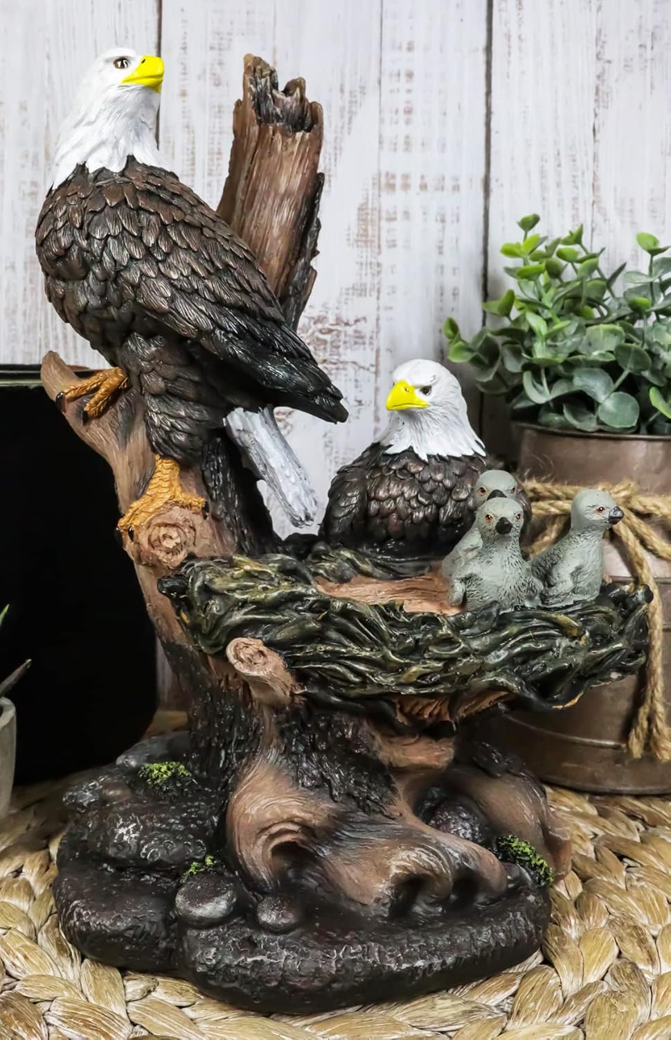 Ebros Gift Wildlife Bald Eagle Family Statue 12 Inch