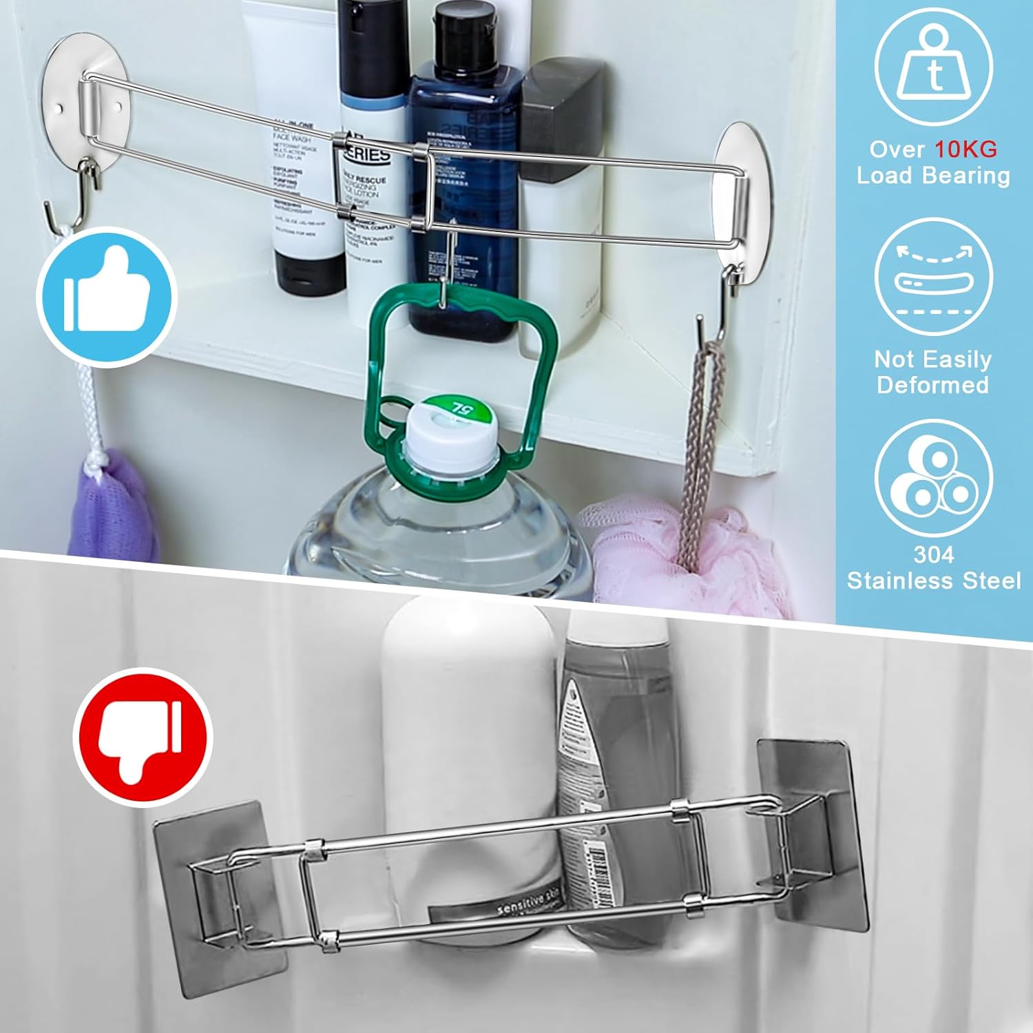 2025 Upgraded Adjustable RV Shower Caddy 2 Pack