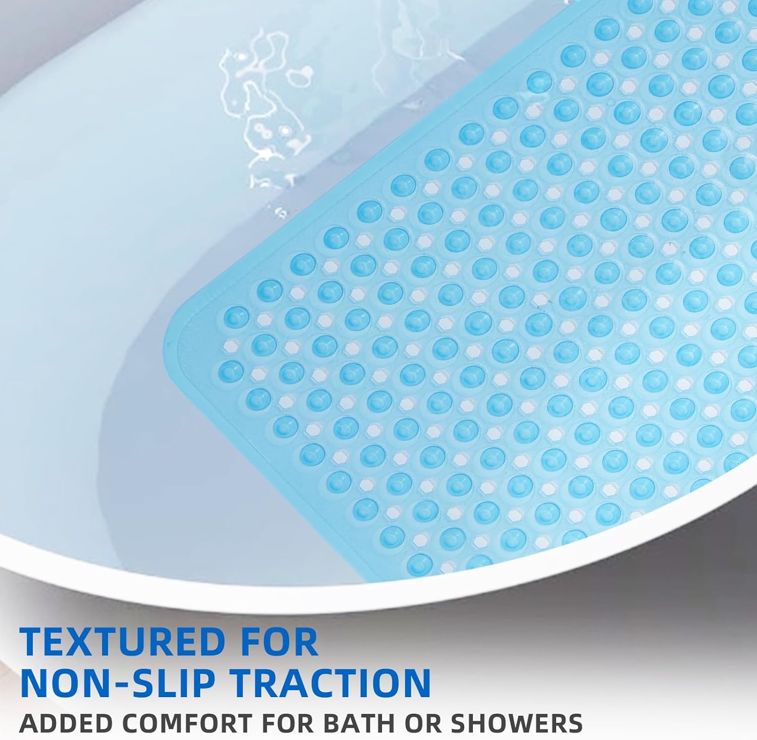 MOONFLY Extra Long Non-Slip Bath Mat 40x16 Inches