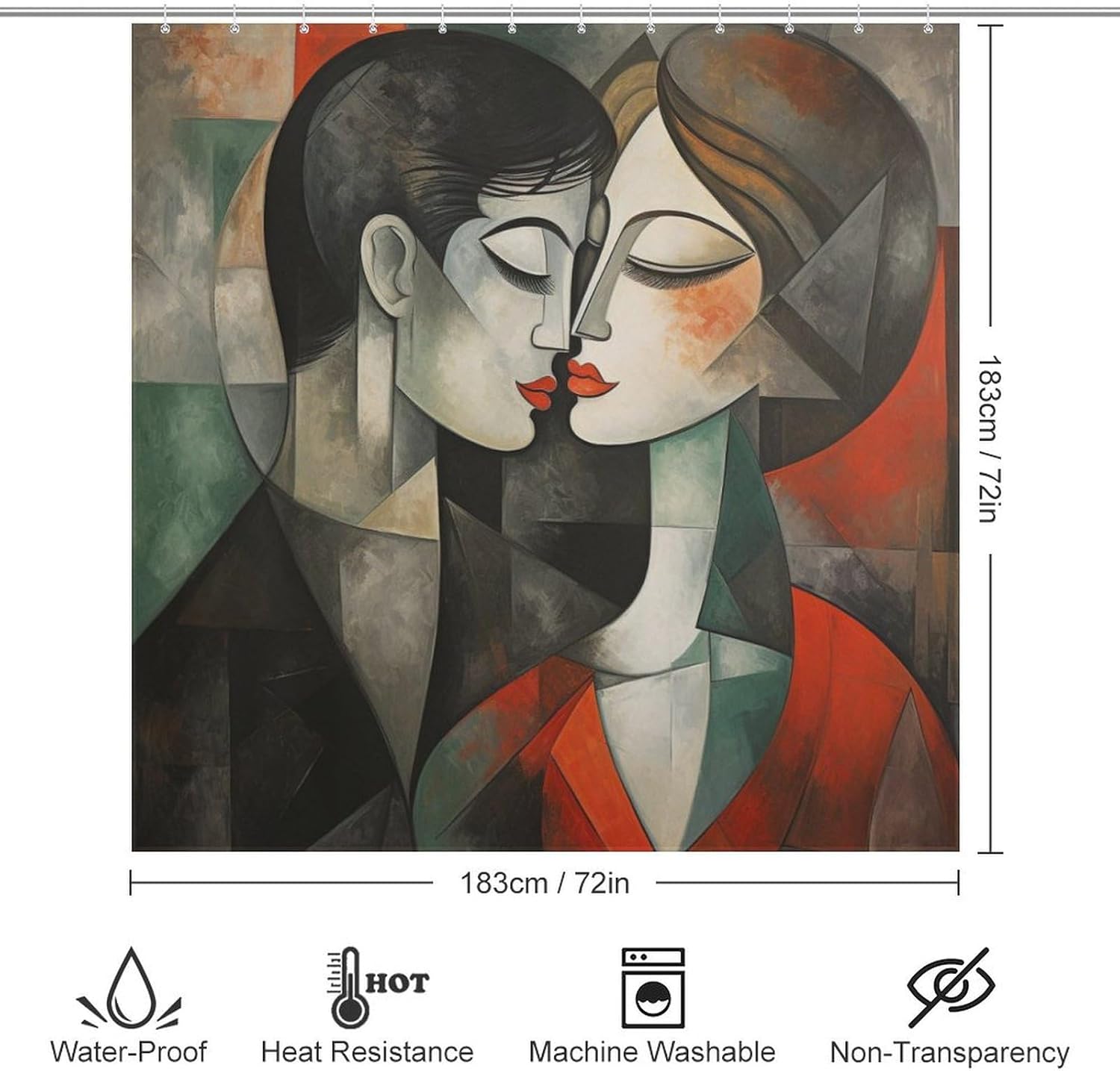 DAOWANGZUO Kissing Girl Boho Shower Curtain Set 1