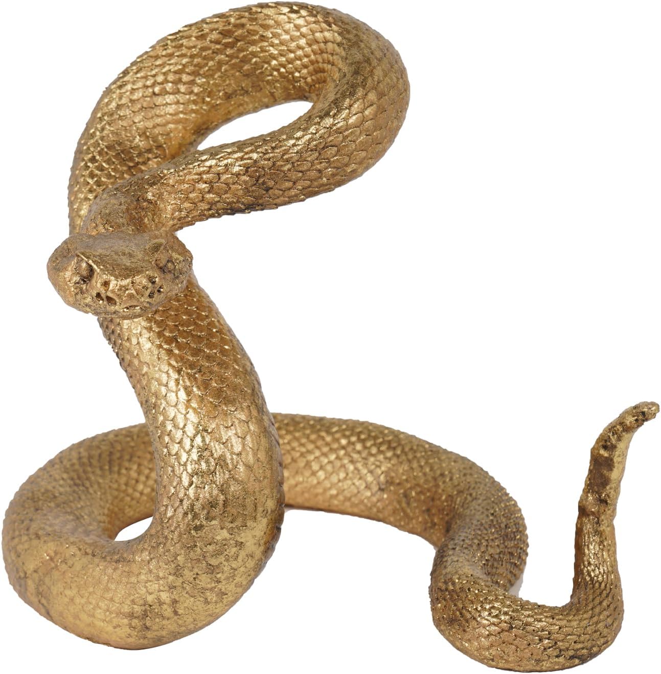 Guichifun Gold Resin Snake Statue - Chinese New Year Home Decor
