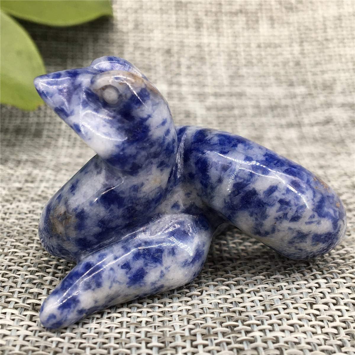 2 Sodalite Snake Figurine - Hand Carved Healing Crystal Home Decoration