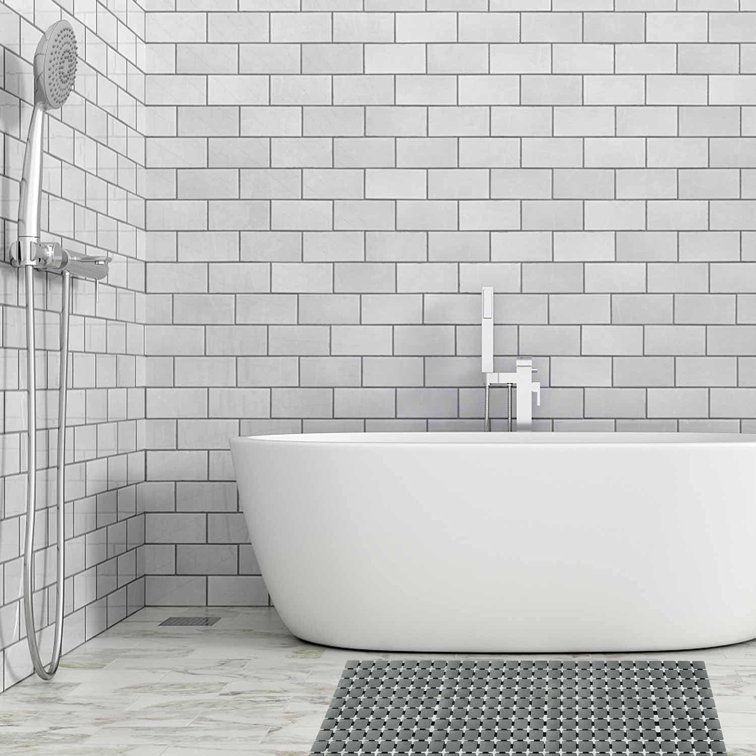 BEMISO Shower Mat Non Slip with Suction Cups and Drain Holes