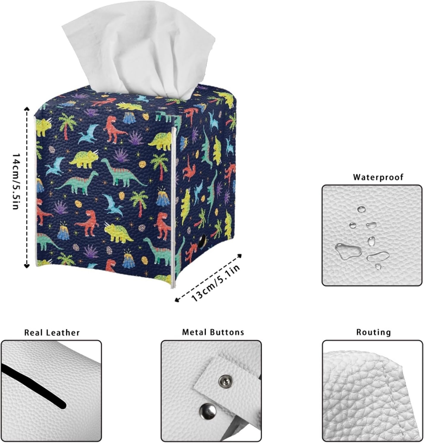 AFPANQZ Cartoon Dinosaur Tissue Box Cover Case