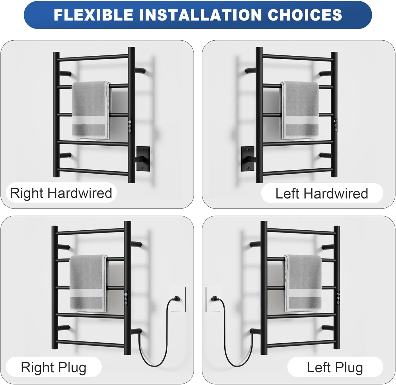 Statappy Heated Towel Rack with 24hr Timer and 5 Temp Settings