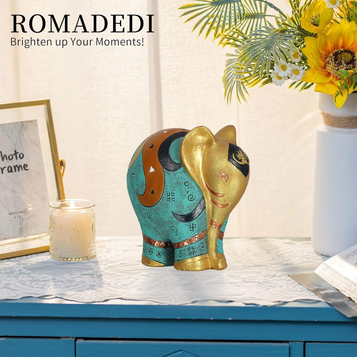 Elephant Statue Handcrafted Resin - 55 H Home Decor