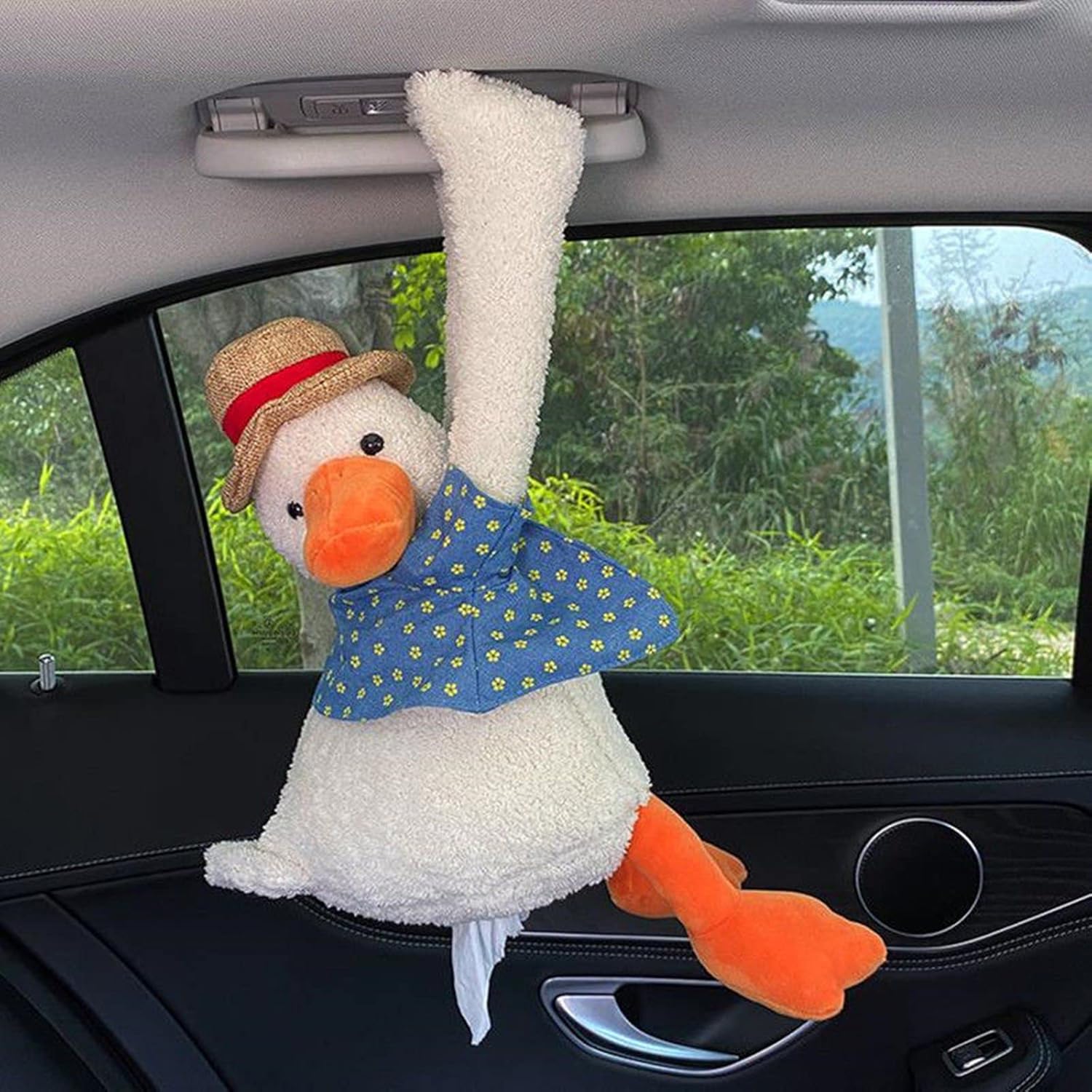 DULRLLY Cute Duck Butt Tissue Holder for Car