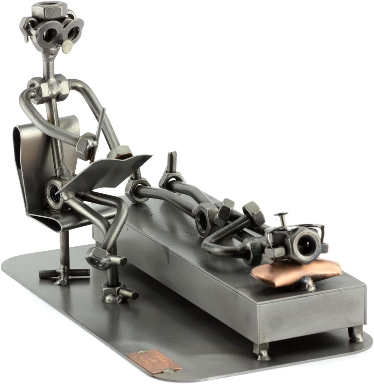 Psychologist Steel Sculpture Nuts and Bolts Figurine