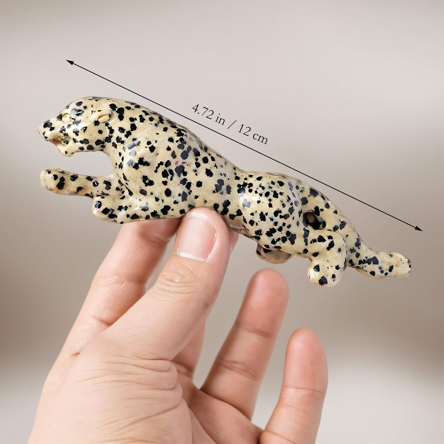 472 Inch Natural Spotted Stone Leopard Figurine